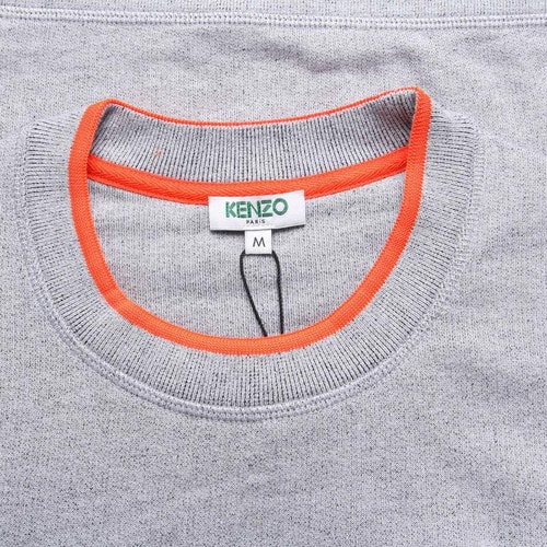 KENZO/高田賢三 16年秋冬款圓領淺灰色小虎頭圖案長須男士衛衣 5SW005 4MA 93