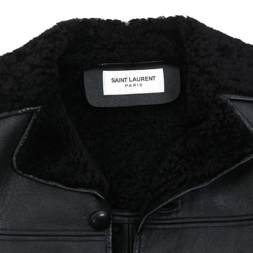 Yves saint Laurent/圣羅蘭 黑色皮質 男士外套 398019-Y5MZ1-1000