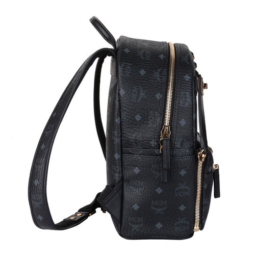 MCM/MCM 女士黑色牛皮鉚釘中號雙肩包Backpacks MMK6SVE80 BK001