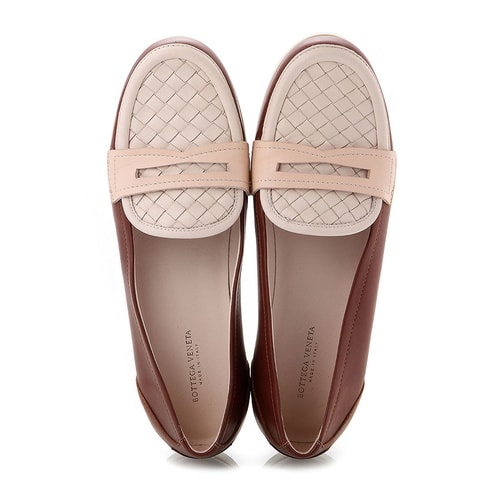Bottega Veneta/葆蝶家 牛皮 樂福款 女士平跟鞋