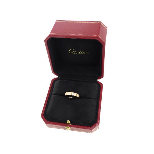 CARTIER/卡地亞 love系列18K玫瑰金鉆石戒指B4085800 53#