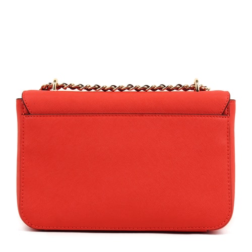 【包郵包稅】Tory Burch/湯麗柏琦 女士紅色真皮鏈條單肩斜挎包