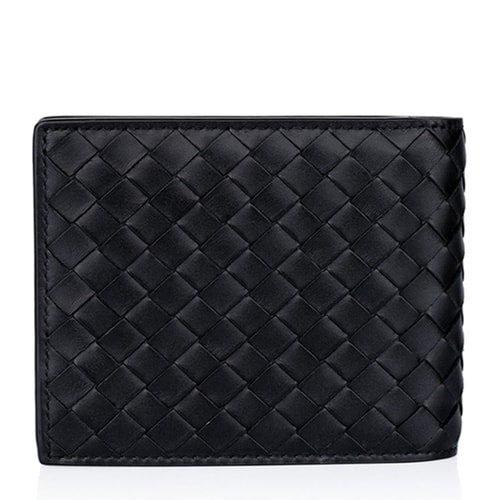 Bottega Veneta/葆蝶家 男士短款牛皮兩折錢包113993