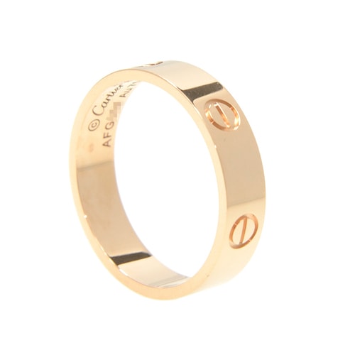 CARTIER/卡地亞love18K玫瑰金女性戒指\指環