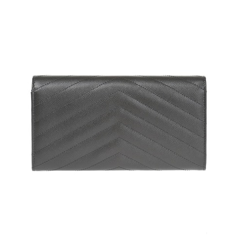 Yves saint Laurent/圣羅蘭 女士灰色牛皮長款錢包 372264 BOW02 1257