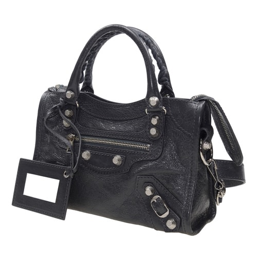 【包郵包稅】Balenciaga/巴黎世家 女士灰色羊皮機車手提包 #309544 D94JN 1160