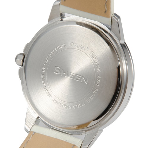 CASIO/卡西歐手表sheen系列時尚鑲鉆三眼石英女表SHE-3023L-7A