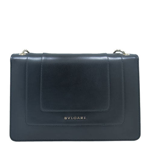 Bvlgari/寶格麗 黑色女士牛皮蛇頭單肩包 斜跨包 中號