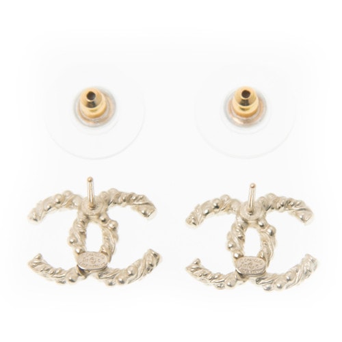 CHANEL/香奈兒 歐美時(shí)尚雙C扭紋耳釘A95900GP