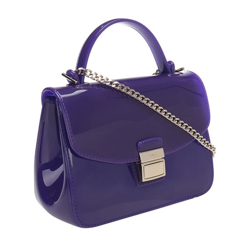 FURLA/芙拉 女士CANDY系列紫色PVC手提斜挎單肩包