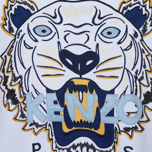 KENZO/高田賢三 虎頭刺繡飾邊圓領(lǐng)長袖純棉男士衛(wèi)衣 4XQ 5SW001