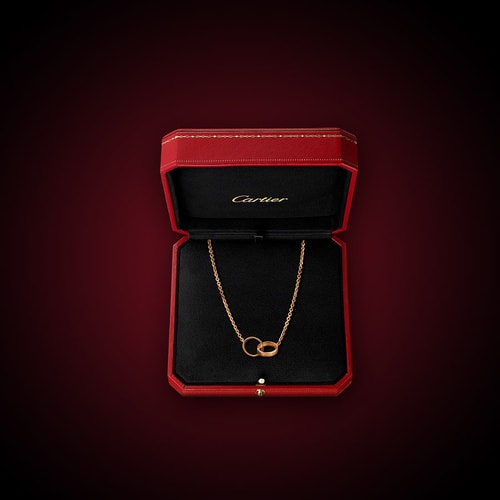 CARTIER/卡地亞 18K玫瑰金LOVE雙環項鏈掛墜 B7212300