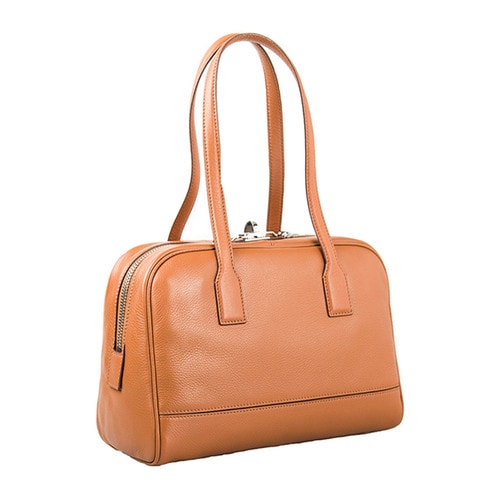 MaxMara/麥絲瑪拉 OL通勤牛皮紋拉鏈開合女士手提包 MBAU1S45161653