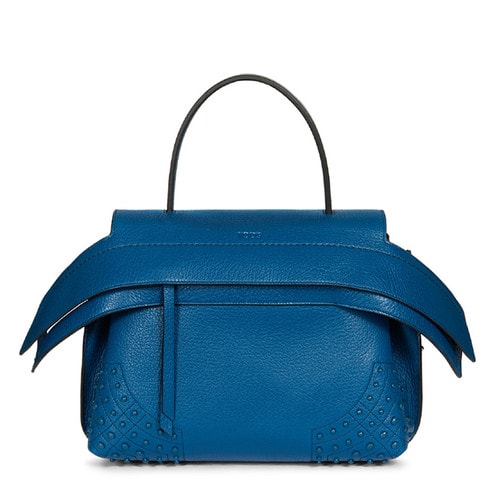 Tod’s/托德斯女士藍(lán)色牛皮手提包Tod's 小號(hào)Wave手袋
