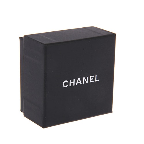 CHANEL/香奈兒 經典小LOGO鑲鉆耳釘金色