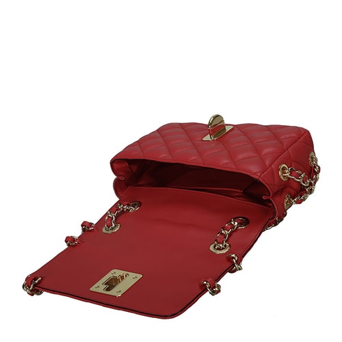 MOSCHINO/莫斯奇諾 女士羊皮鏈條單肩包 7419 紅色