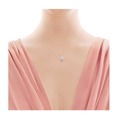 Tiffany & Co./蒂芙尼 女士純銀扭紋吊墜項鏈16英寸