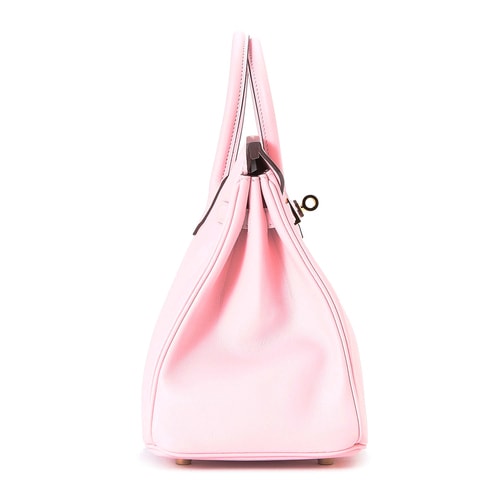 HERMES(愛馬仕) Birkin25櫻花粉色皮質(zhì)手提包