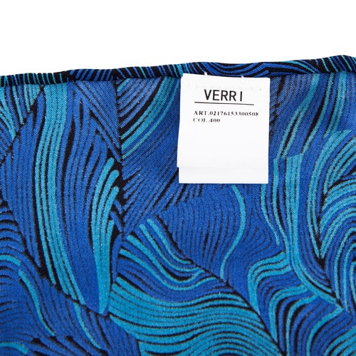 VERRI/VERRI 男士藍色花紋桑蠶絲口袋巾