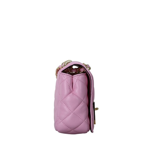 MOSCHINO/莫斯奇諾 女士小號(hào)羊皮鏈條單肩包 7493 粉色