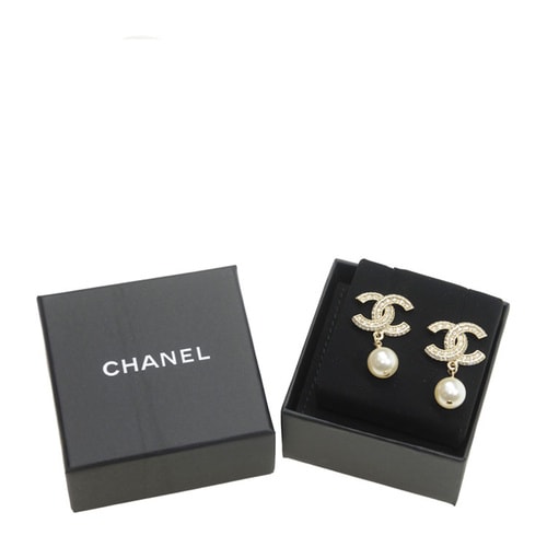 CHANEL/香奈兒金色大雙C配珍珠吊墜