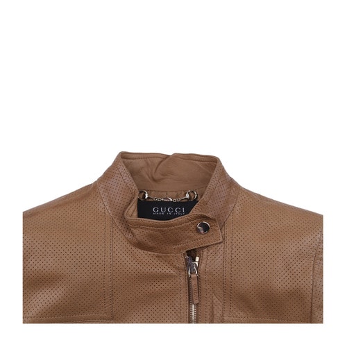 GUCCI/古馳 純皮立領長袖時尚休閑皮衣女士外套 GU2530436585 WCO'285365 XN411