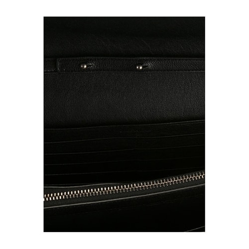 Yves saint Laurent/圣羅蘭 'Monogram'金屬品牌LOGO斜紋格子黑色牛皮女士單肩包#437473 BRM04 1000