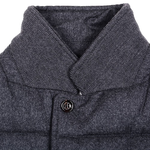 Moncler/蒙克萊 羊毛立領系扣鵝絨羽絨服 男士外套