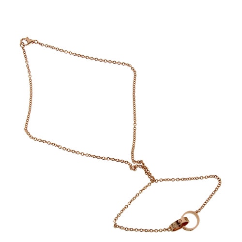 CARTIER/卡地亞 18K玫瑰金LOVE雙環項鏈掛墜 B7212300
