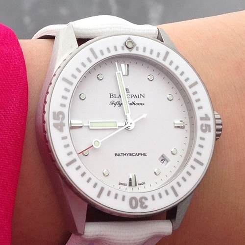 BLANCPAIN/寶珀五十噚系列女式自動(dòng)機(jī)械腕表5100-1127-W52A