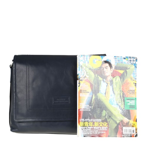 BALLY/巴利 男士TEPOLT條紋小牛皮斜挎翻蓋郵差包斜挎包 6187205 藍色/米黑條紋