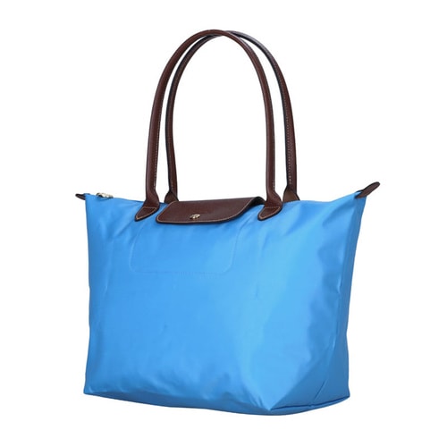 Longchamp/瓏驤 女士尼龍/皮革長柄折疊包 1899 藍莓色