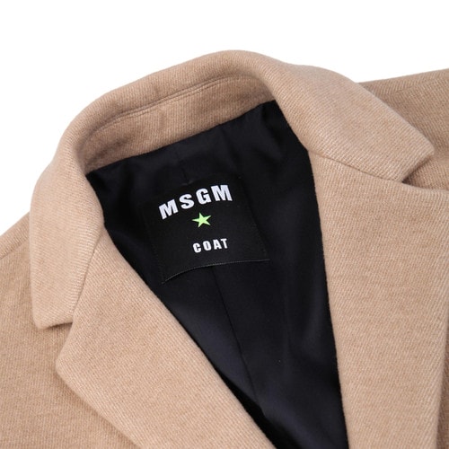 MSGM/MSGM駝色混合材質簡潔男士外套長款大衣,2140MC01 164706,25,46