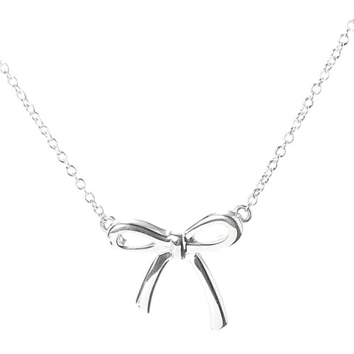 Tiffany & Co./蒂芙尼 小號純銀蝴蝶結吊墜項鏈
