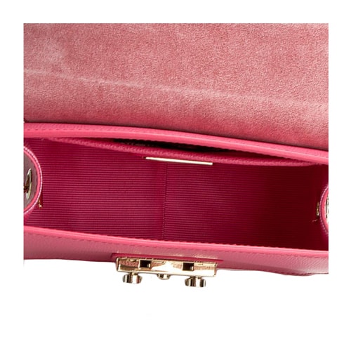 FURLA/芙拉 Metropolis 鎖扣鏈條單肩包 酒紅色