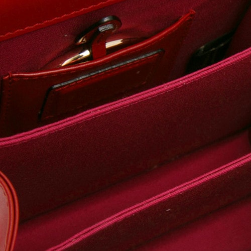 【包郵包稅】BVLGARI/寶格麗 serpenti forever寶石紅小牛皮手提單肩兩用包 280165RED-005 20161209