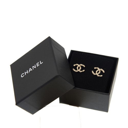 CHANEL/香奈兒 歐美時(shí)尚雙C扭紋耳釘A95900GP