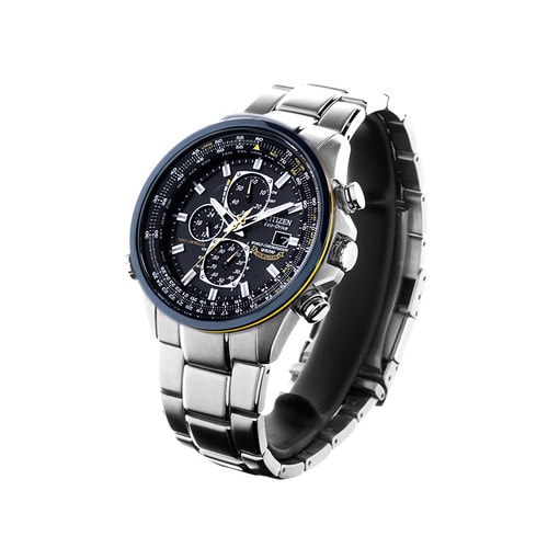 Citizen/西鐵城 贈皮帶 光動能電波藍天使萬年歷男表AT8020-54L
