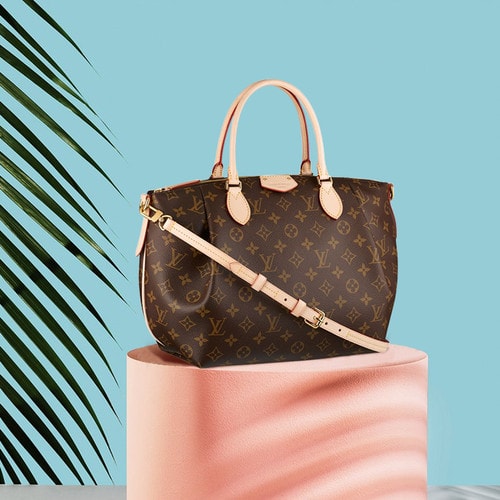 Louis Vuitton/路易威登 老花經典帆布/配皮女士手提包/配長肩帶 M48814