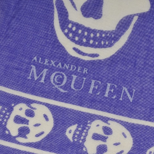 Alexander McQueen/亞歷山大麥昆 經典骷髏圖案方形圍巾 ML