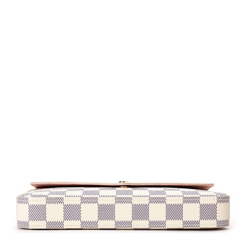 Louis Vuitton/路易威登 特價 白色棋盤格經典帆布女士鏈條多用斜挎包 Felicie N61363