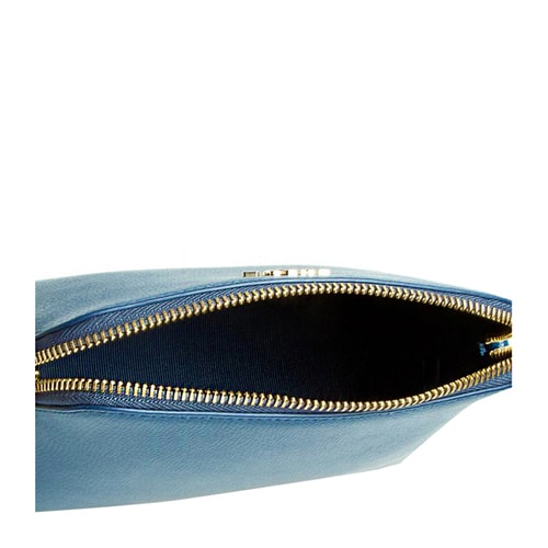 FURLA/芙拉 ISABELLE 系列 真皮 化妝包 墨綠+白色+黑色