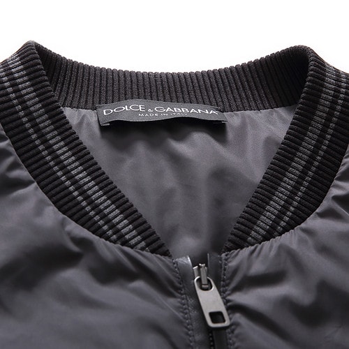 Dolce&Gabbana/杜嘉班納 16年秋冬新品 刺繡logo拉鏈飛行員夾克 男士外套 G9GR8TG7HSN