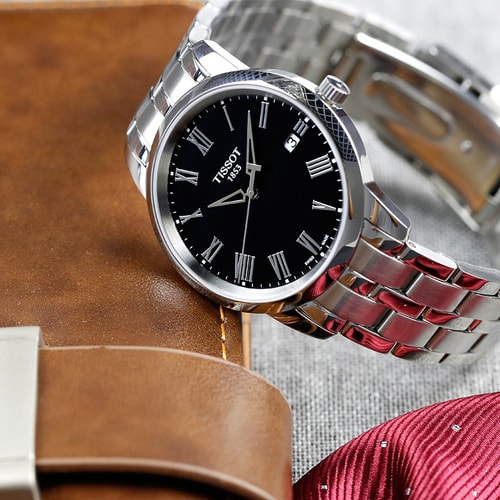 TISSOT/天梭手表 T-CLASSIC系列時尚休閑鋼帶男表T033.410.11.053.01