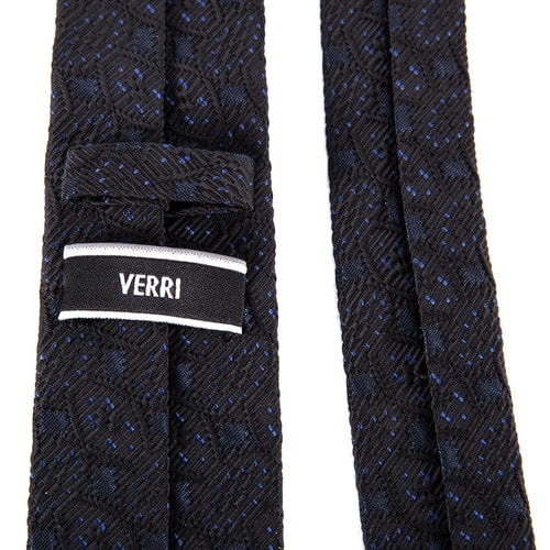 VERRI/VERRI 男士黑色/藍色花紋時尚領帶 尺寸:145×5cm