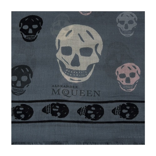 Alexander McQueen/亞歷山大麥昆 長方形骷髏頭女士絲巾 AM2635138836 411658 3881Q 1460