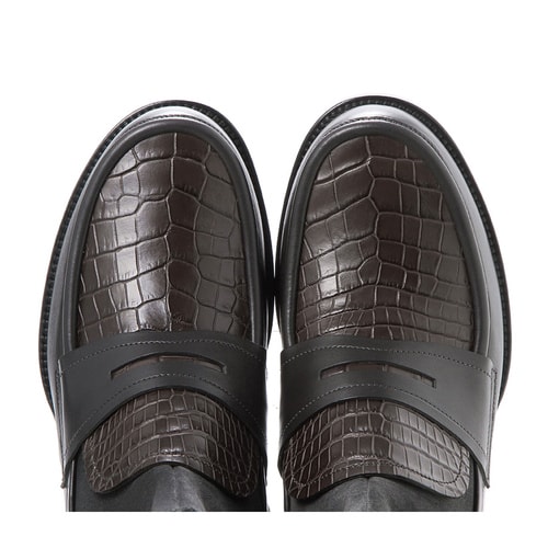 Bottega Veneta/葆蝶家 鱷魚皮牛皮拼接 絨面 男士靴子