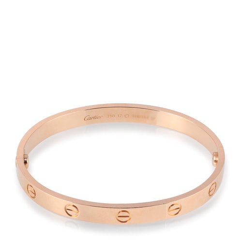 CARTIER(卡地亞) LOVE系列18k玫瑰金手鐲18#