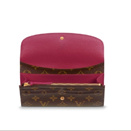 Louis Vuitton/路易威登 老花色 Monogram帆布 女士 EMILIE錢包 M60697