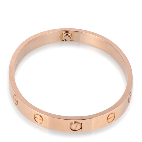 CARTIER(卡地亞) LOVE系列18k玫瑰金手鐲18#